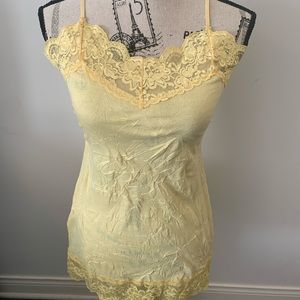 Yellow crinkle camisole